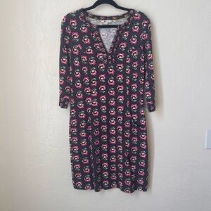 Boden Stephanie floral 2/3 sleeve shift dress size 6